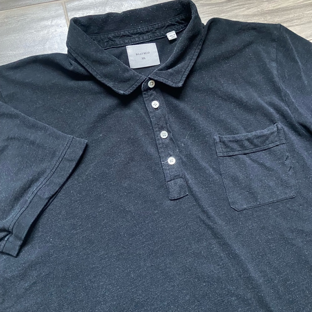 Billy Reid Men's Black Polo pocket Shirt